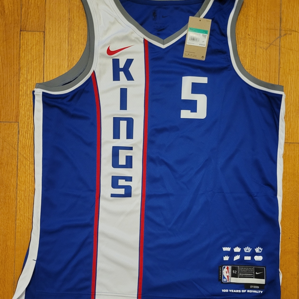 NBA Nike Dri-Fit KINGS Basketball Jersey Fox #5 New Swingman City Edition 1076